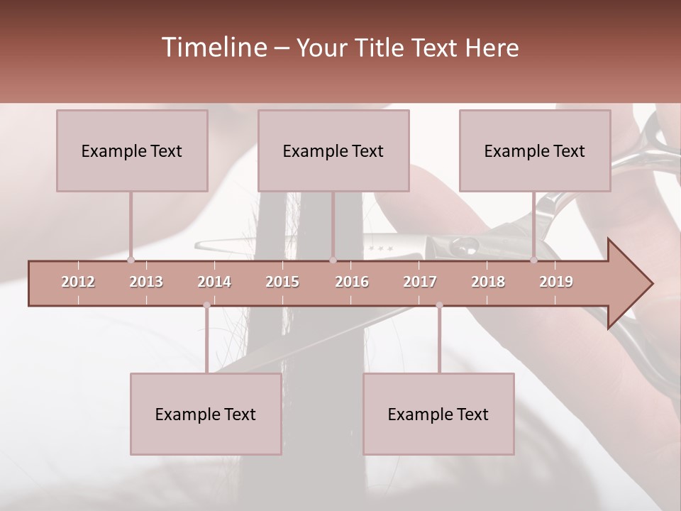 A Person Cutting A Piece Of Hair With A Pair Of Scissors PowerPoint Template