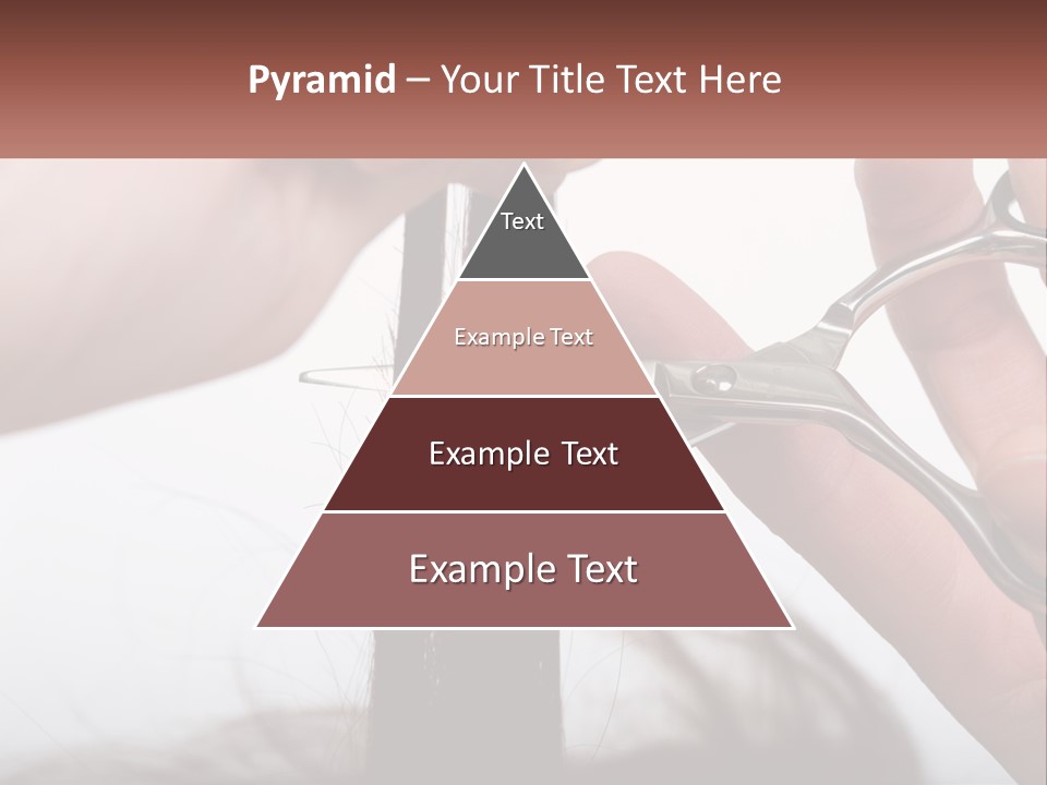 A Person Cutting A Piece Of Hair With A Pair Of Scissors PowerPoint Template