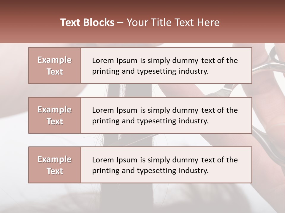 A Person Cutting A Piece Of Hair With A Pair Of Scissors PowerPoint Template