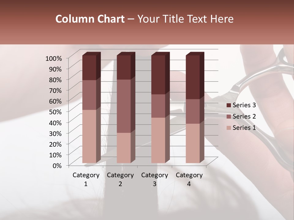 A Person Cutting A Piece Of Hair With A Pair Of Scissors PowerPoint Template