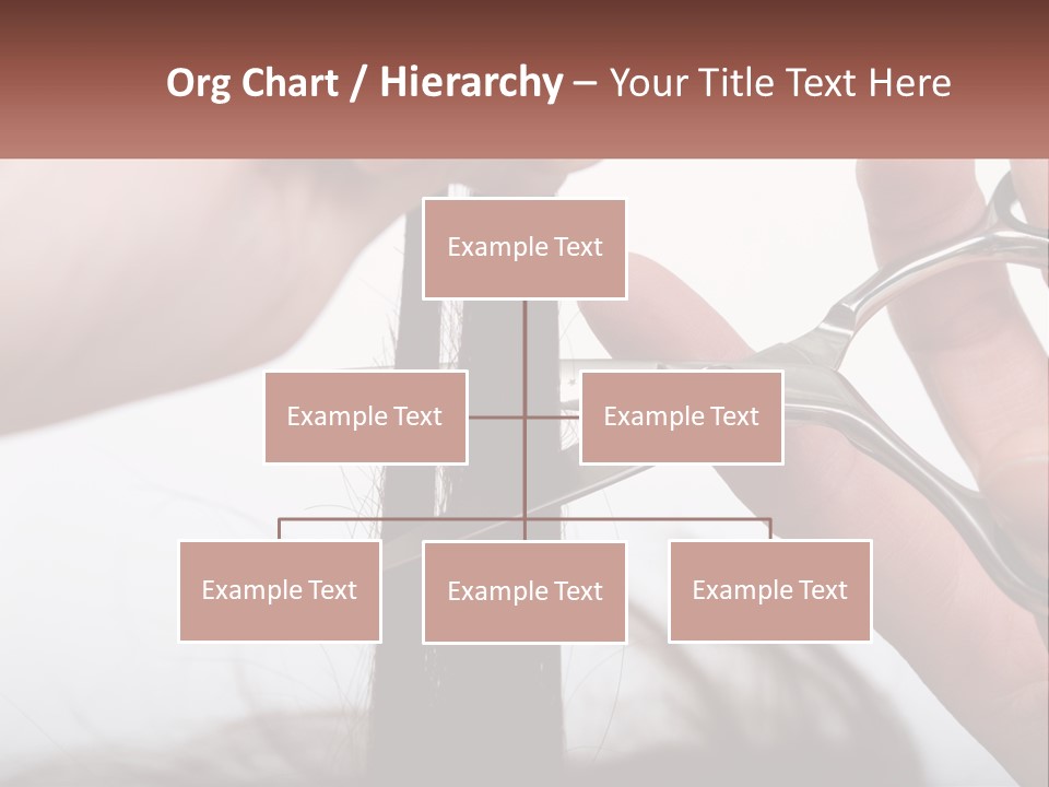 A Person Cutting A Piece Of Hair With A Pair Of Scissors PowerPoint Template