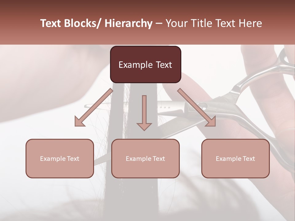 A Person Cutting A Piece Of Hair With A Pair Of Scissors PowerPoint Template