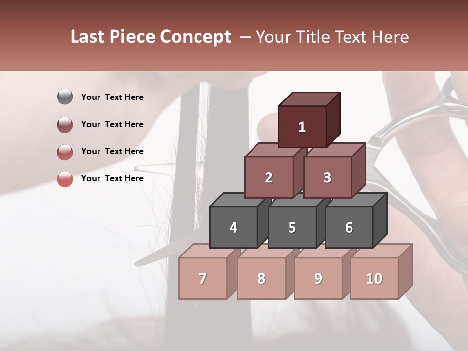 A Person Cutting A Piece Of Hair With A Pair Of Scissors PowerPoint Template