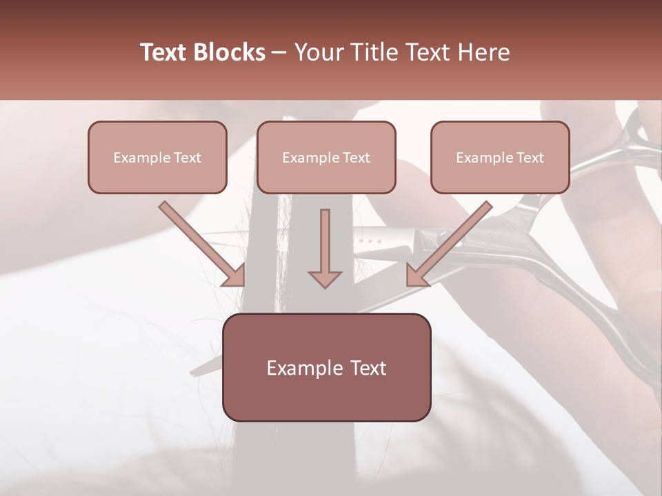 A Person Cutting A Piece Of Hair With A Pair Of Scissors PowerPoint Template