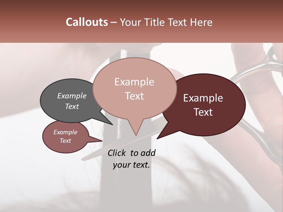 A Person Cutting A Piece Of Hair With A Pair Of Scissors PowerPoint Template