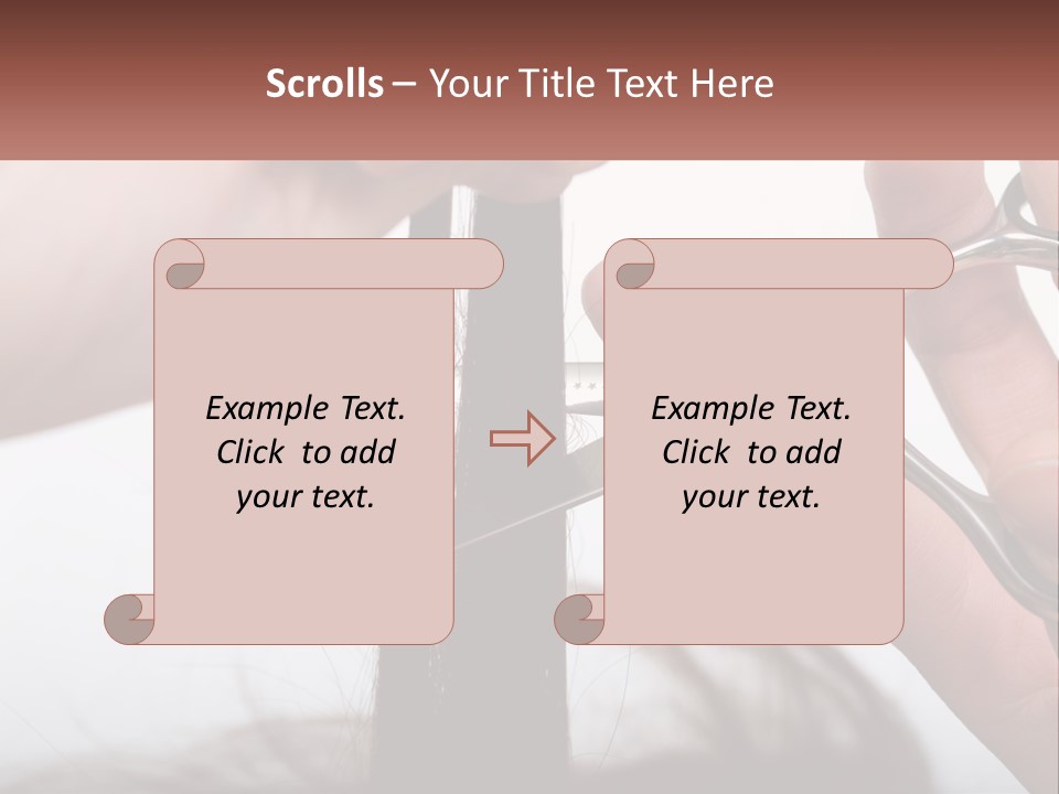 A Person Cutting A Piece Of Hair With A Pair Of Scissors PowerPoint Template