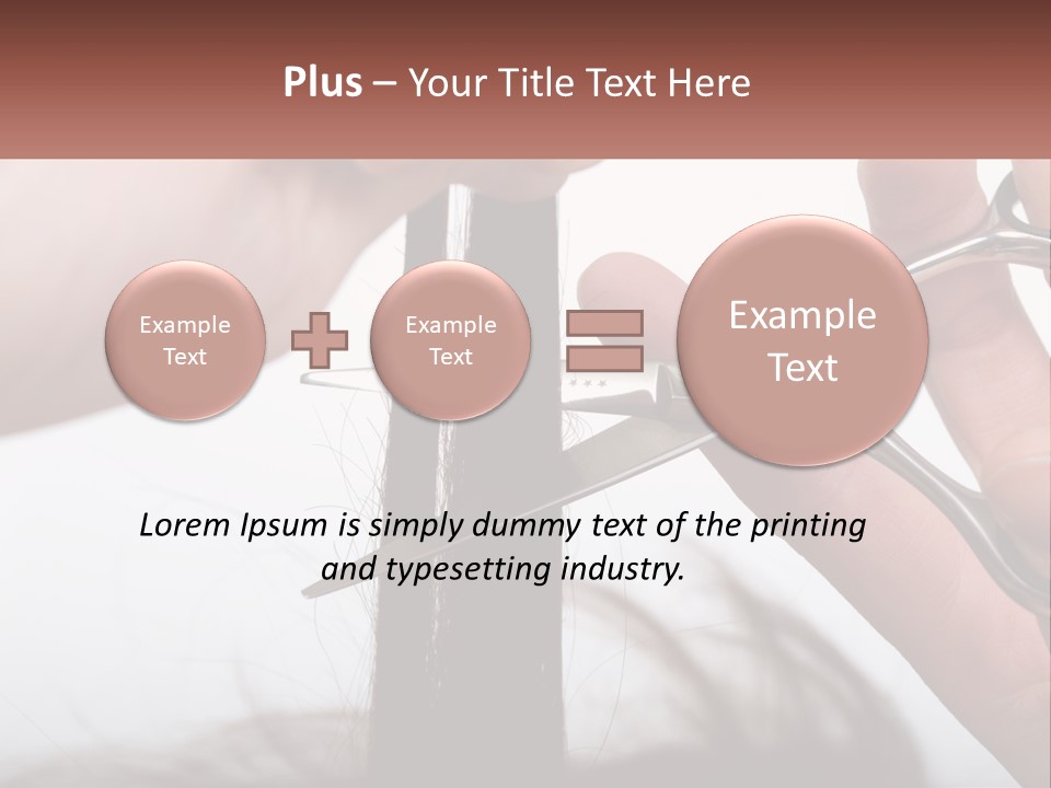A Person Cutting A Piece Of Hair With A Pair Of Scissors PowerPoint Template