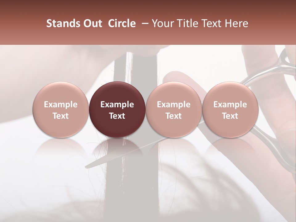 A Person Cutting A Piece Of Hair With A Pair Of Scissors PowerPoint Template