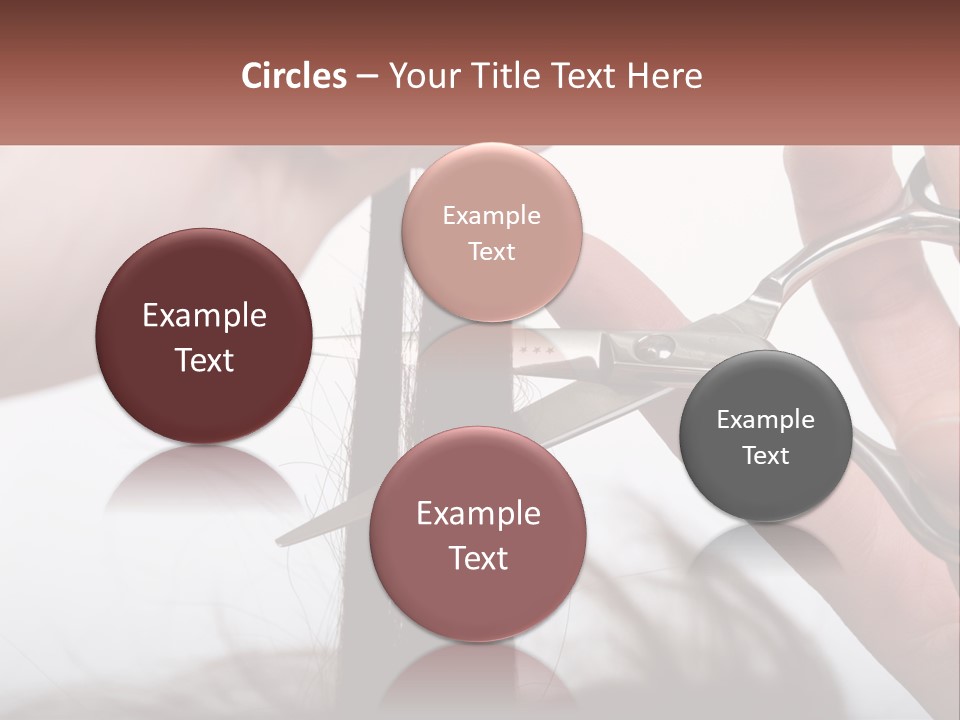 A Person Cutting A Piece Of Hair With A Pair Of Scissors PowerPoint Template