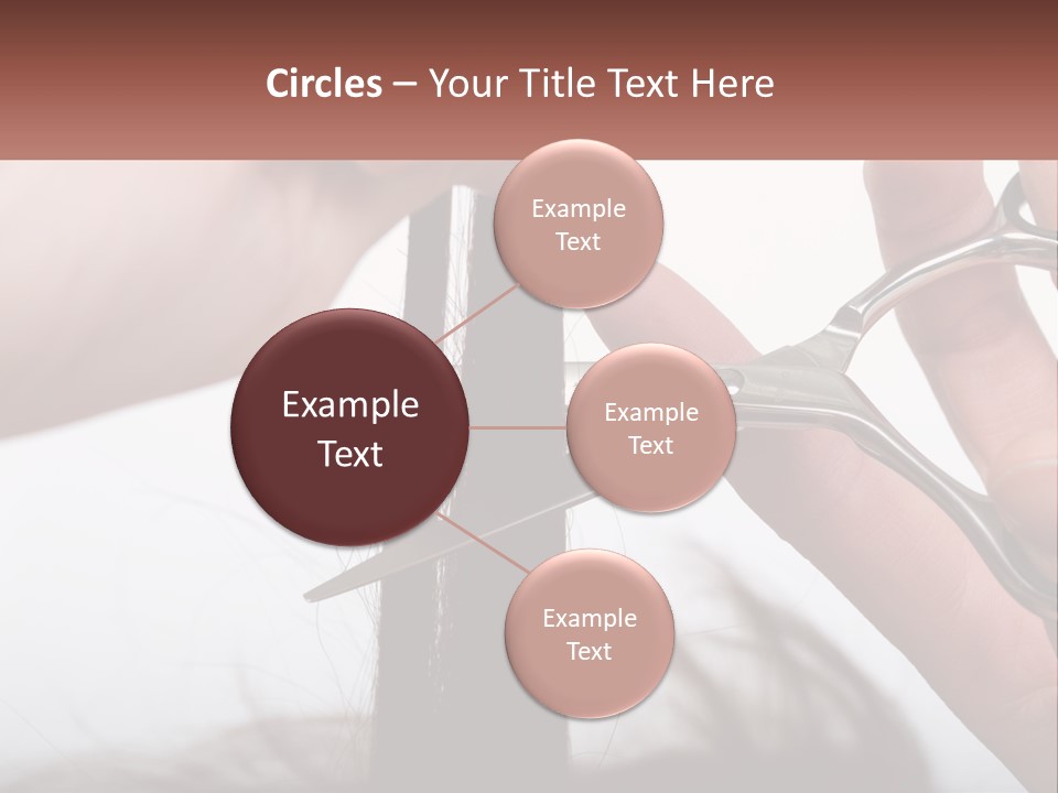 A Person Cutting A Piece Of Hair With A Pair Of Scissors PowerPoint Template