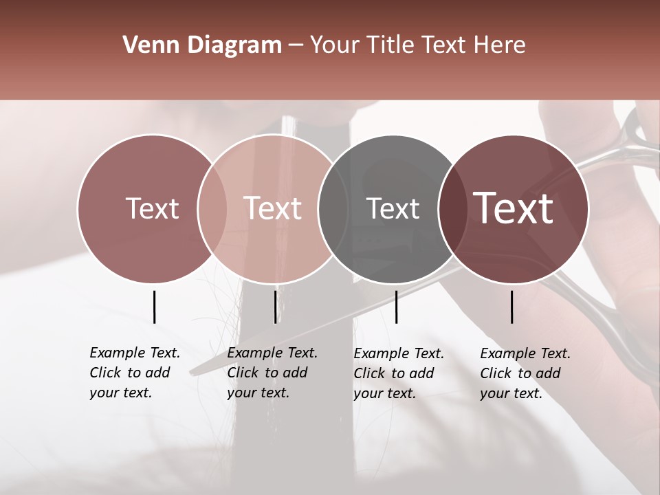 A Person Cutting A Piece Of Hair With A Pair Of Scissors PowerPoint Template