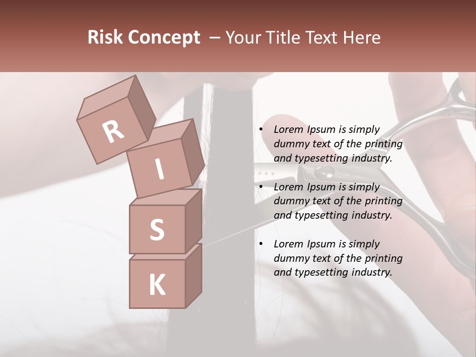 A Person Cutting A Piece Of Hair With A Pair Of Scissors PowerPoint Template