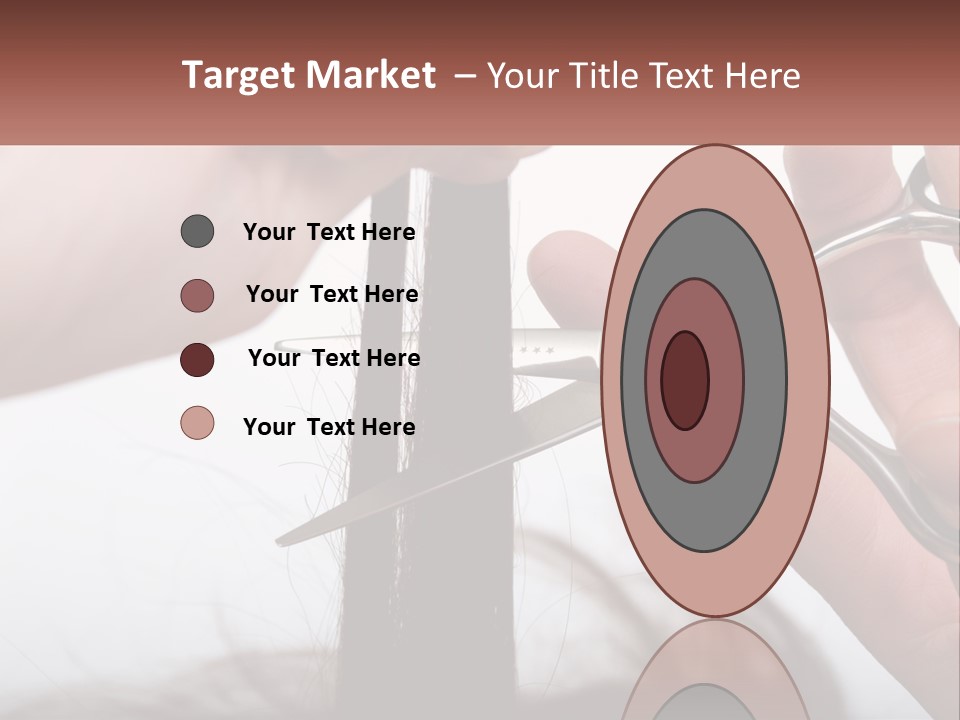 A Person Cutting A Piece Of Hair With A Pair Of Scissors PowerPoint Template