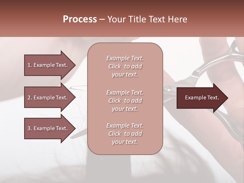 A Person Cutting A Piece Of Hair With A Pair Of Scissors PowerPoint Template