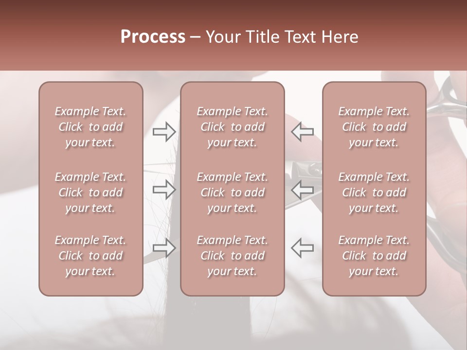 A Person Cutting A Piece Of Hair With A Pair Of Scissors PowerPoint Template
