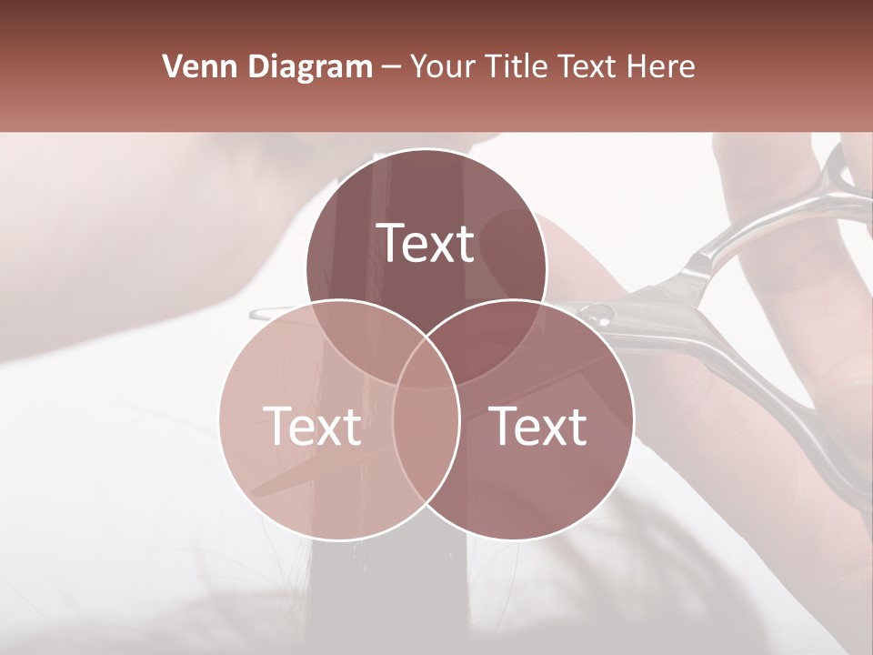 A Person Cutting A Piece Of Hair With A Pair Of Scissors PowerPoint Template