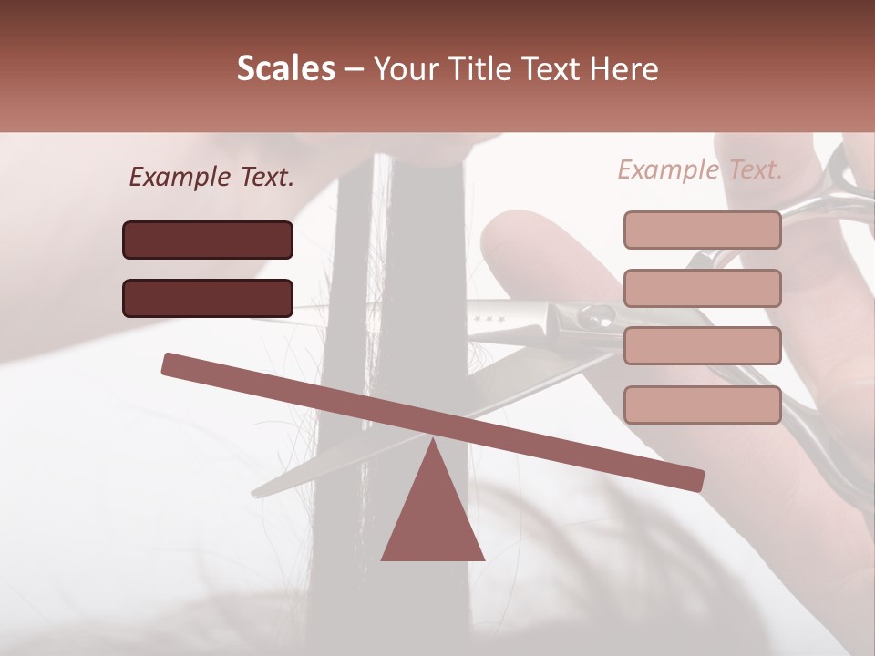 A Person Cutting A Piece Of Hair With A Pair Of Scissors PowerPoint Template