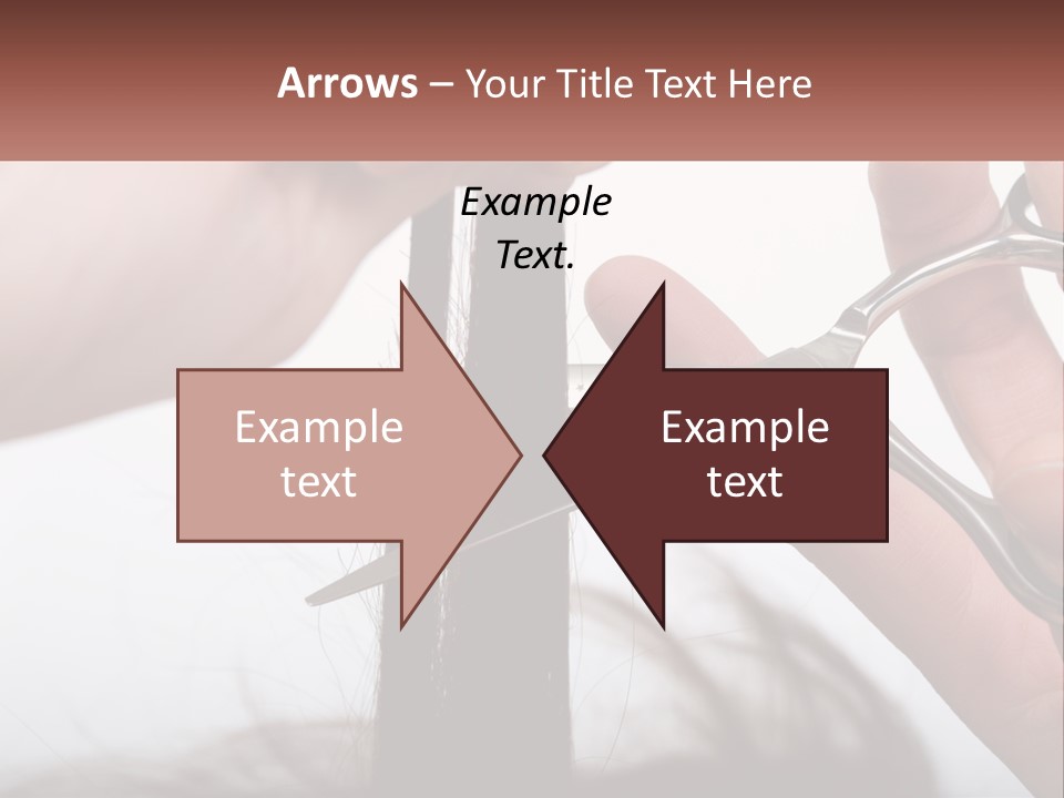 A Person Cutting A Piece Of Hair With A Pair Of Scissors PowerPoint Template