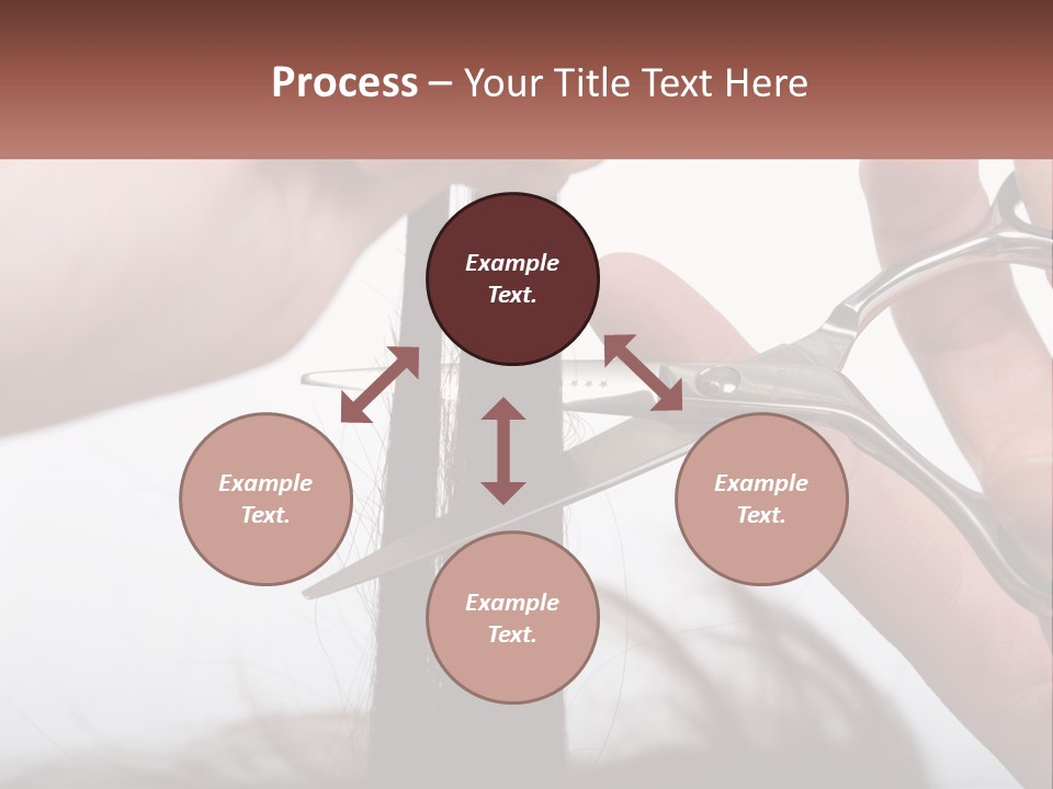 A Person Cutting A Piece Of Hair With A Pair Of Scissors PowerPoint Template
