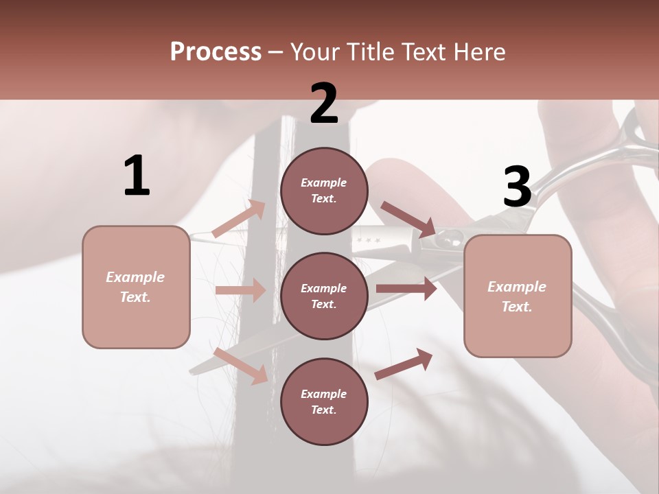 A Person Cutting A Piece Of Hair With A Pair Of Scissors PowerPoint Template