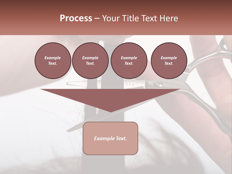 A Person Cutting A Piece Of Hair With A Pair Of Scissors PowerPoint Template