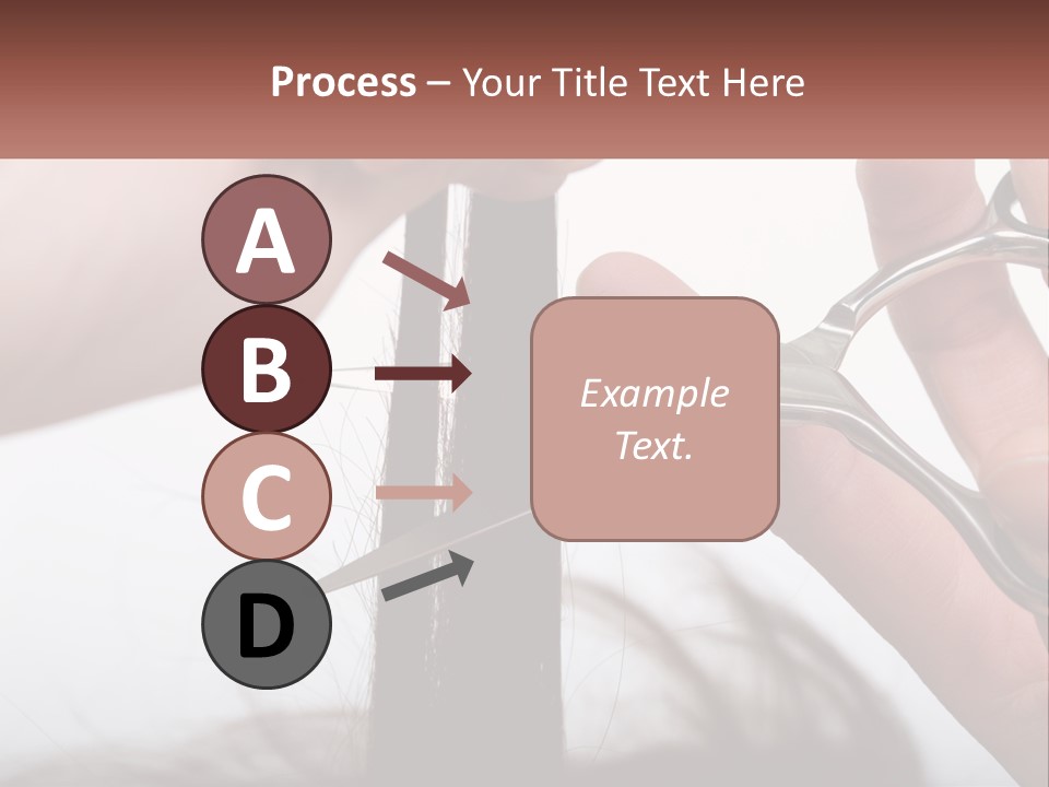 A Person Cutting A Piece Of Hair With A Pair Of Scissors PowerPoint Template