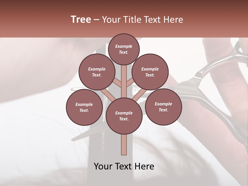 A Person Cutting A Piece Of Hair With A Pair Of Scissors PowerPoint Template