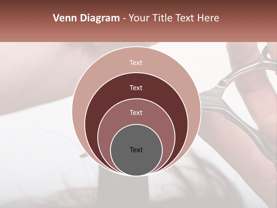 A Person Cutting A Piece Of Hair With A Pair Of Scissors PowerPoint Template