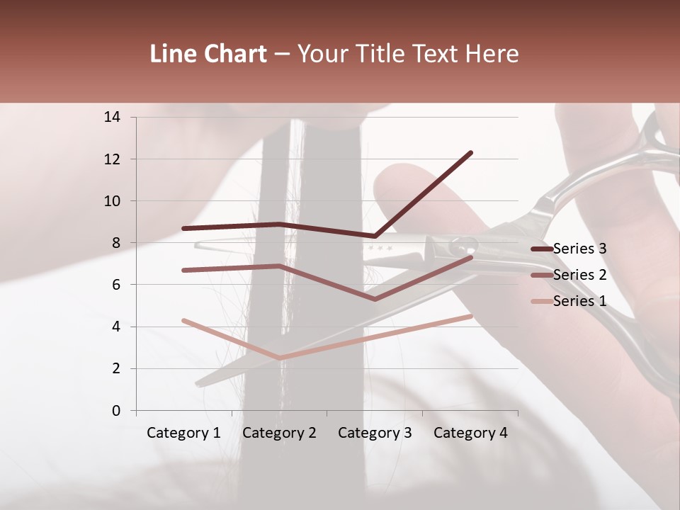 A Person Cutting A Piece Of Hair With A Pair Of Scissors PowerPoint Template