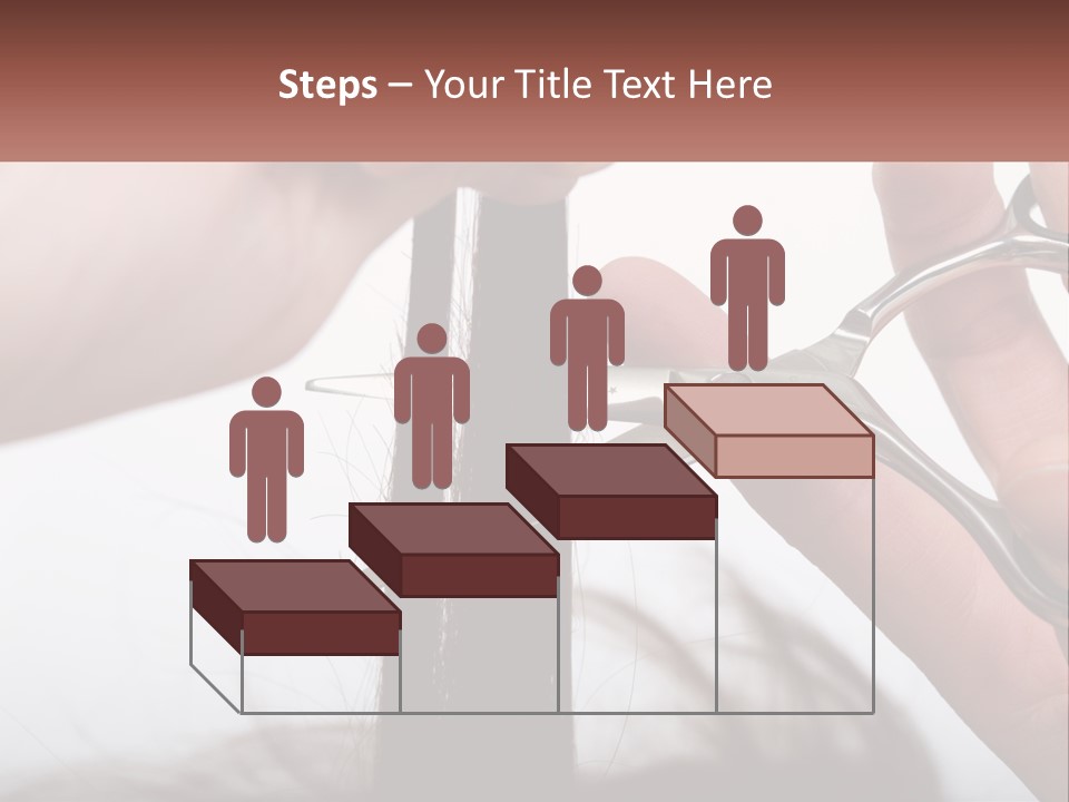 A Person Cutting A Piece Of Hair With A Pair Of Scissors PowerPoint Template