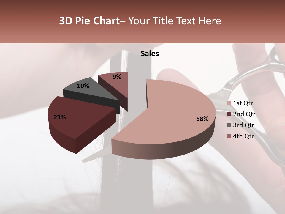 A Person Cutting A Piece Of Hair With A Pair Of Scissors PowerPoint Template