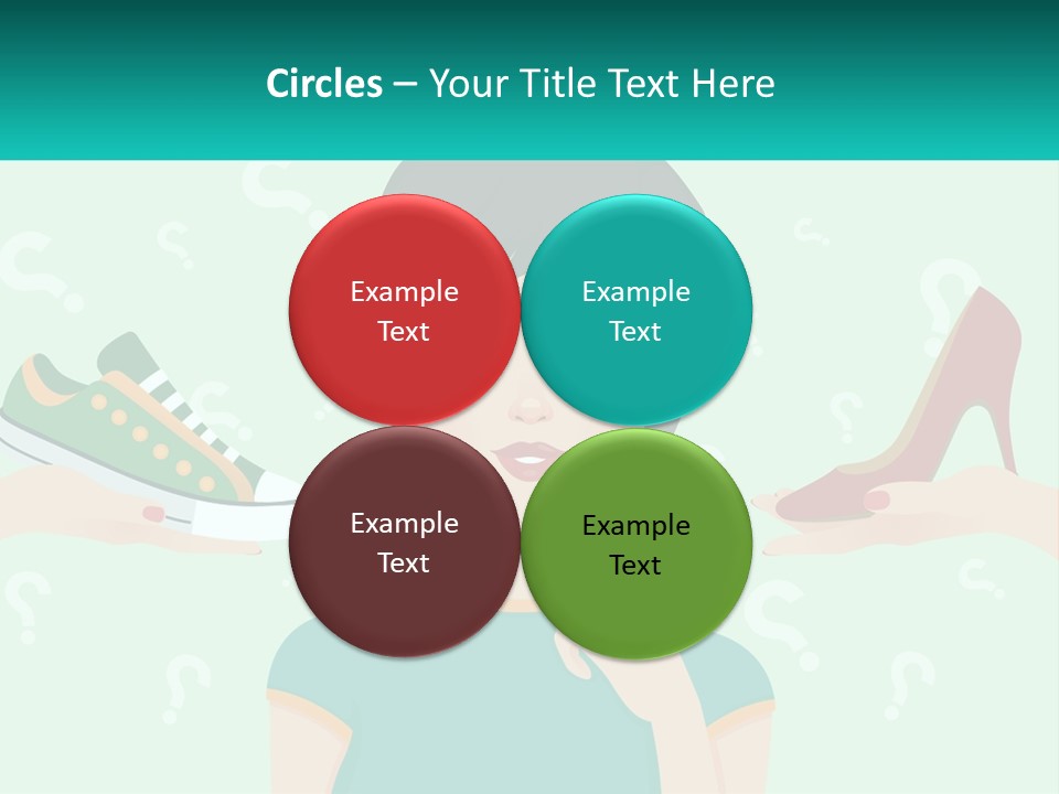 A Woman Holding A Shoe And A Question Mark PowerPoint Template