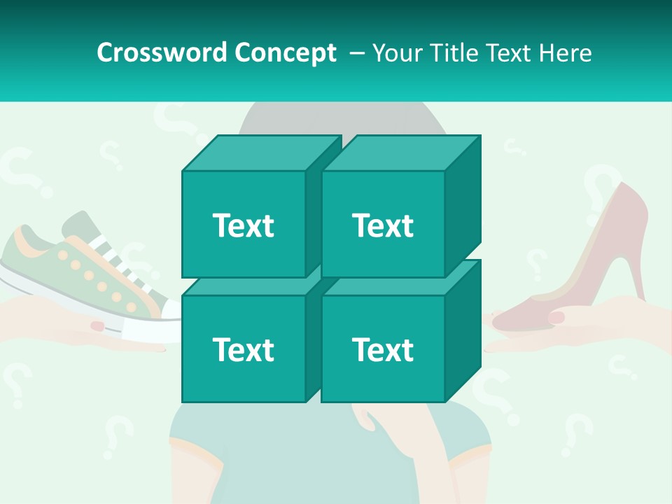 A Woman Holding A Shoe And A Question Mark PowerPoint Template