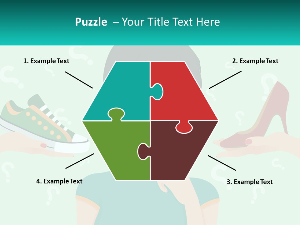 A Woman Holding A Shoe And A Question Mark PowerPoint Template