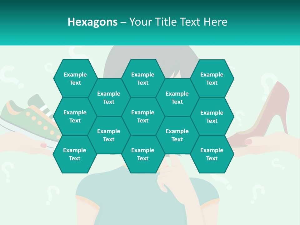 A Woman Holding A Shoe And A Question Mark PowerPoint Template