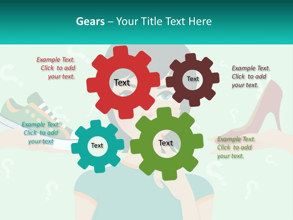 A Woman Holding A Shoe And A Question Mark PowerPoint Template