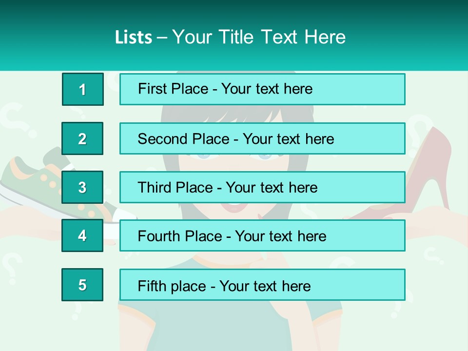 A Woman Holding A Shoe And A Question Mark PowerPoint Template