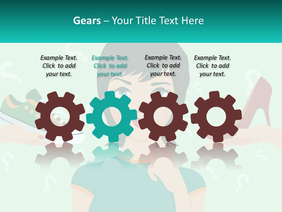 A Woman Holding A Shoe And A Question Mark PowerPoint Template