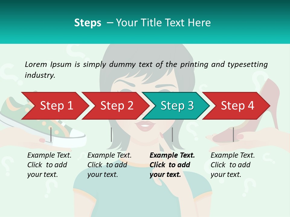 A Woman Holding A Shoe And A Question Mark PowerPoint Template