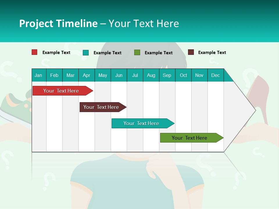 A Woman Holding A Shoe And A Question Mark PowerPoint Template