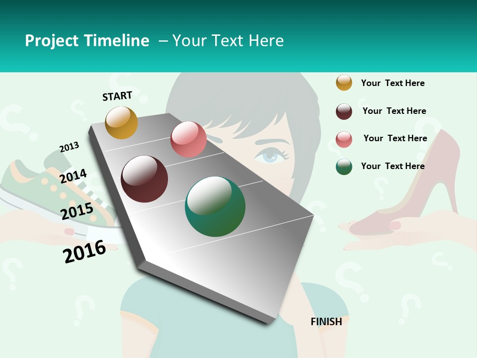 A Woman Holding A Shoe And A Question Mark PowerPoint Template