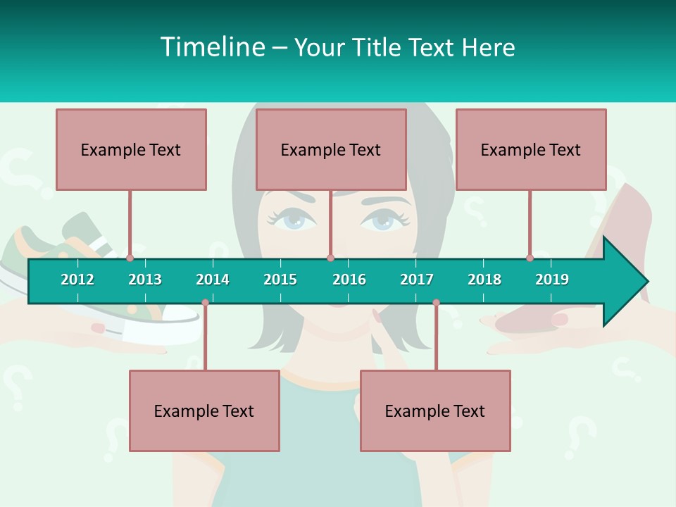 A Woman Holding A Shoe And A Question Mark PowerPoint Template