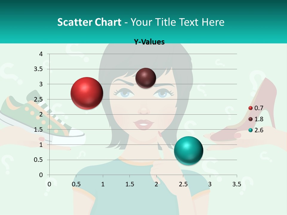 A Woman Holding A Shoe And A Question Mark PowerPoint Template