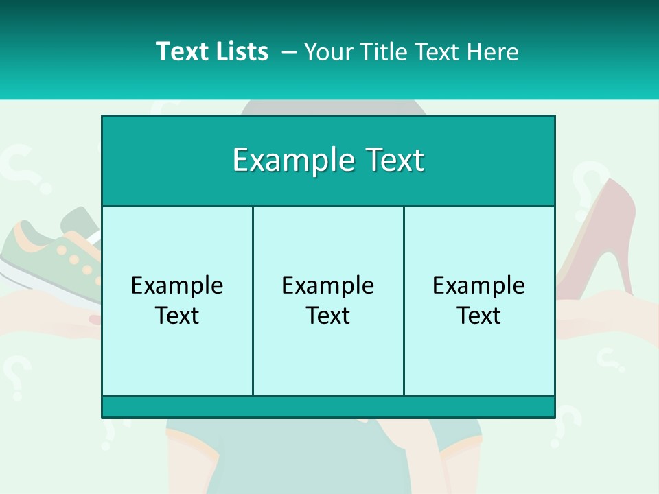 A Woman Holding A Shoe And A Question Mark PowerPoint Template