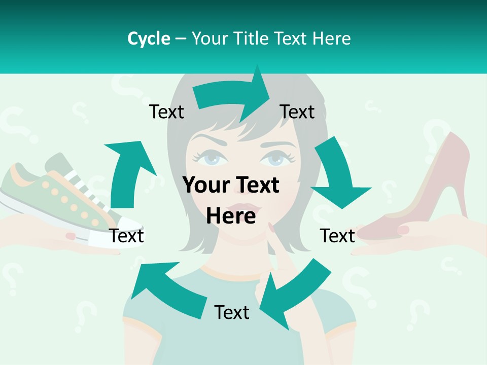 A Woman Holding A Shoe And A Question Mark PowerPoint Template