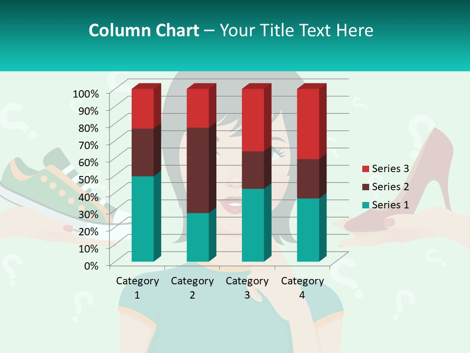 A Woman Holding A Shoe And A Question Mark PowerPoint Template