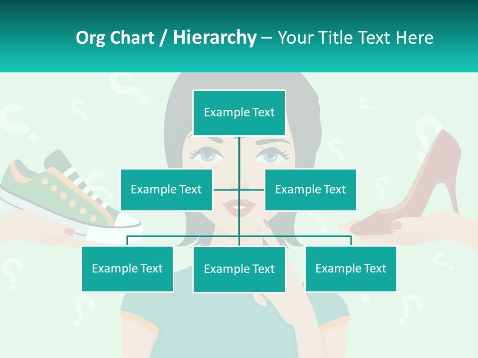 A Woman Holding A Shoe And A Question Mark PowerPoint Template