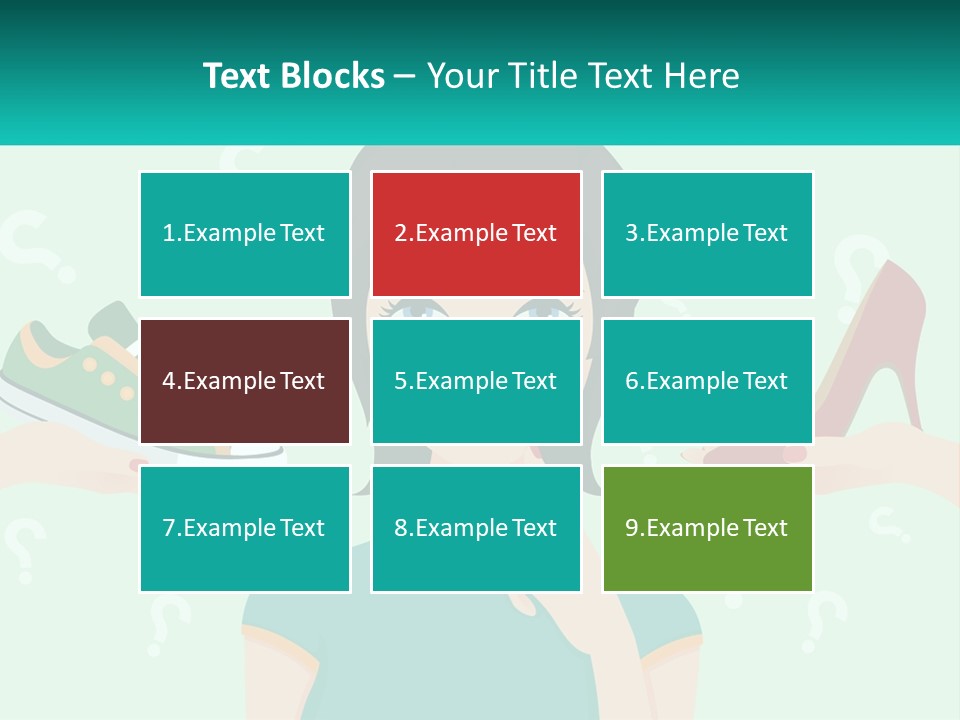 A Woman Holding A Shoe And A Question Mark PowerPoint Template