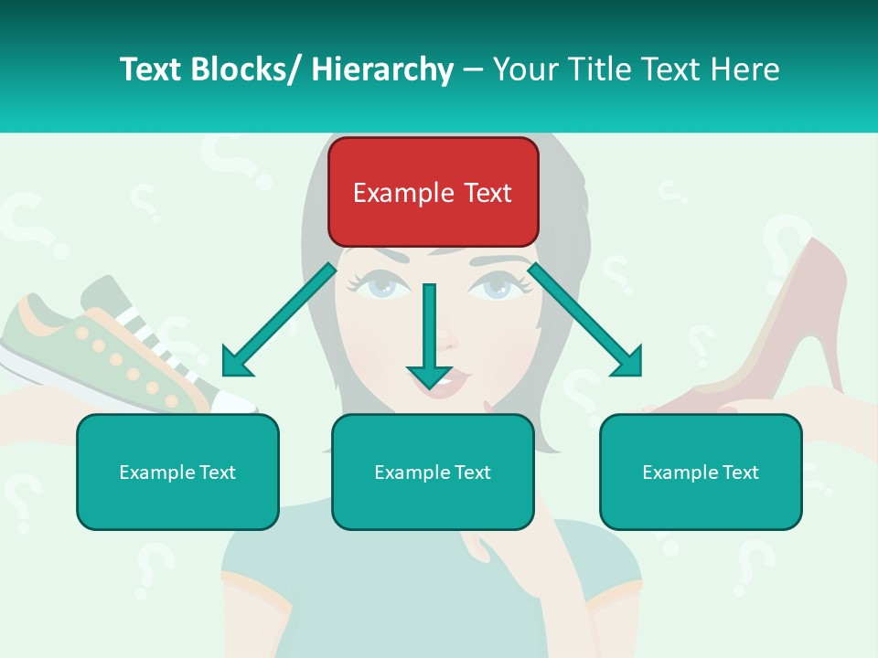 A Woman Holding A Shoe And A Question Mark PowerPoint Template