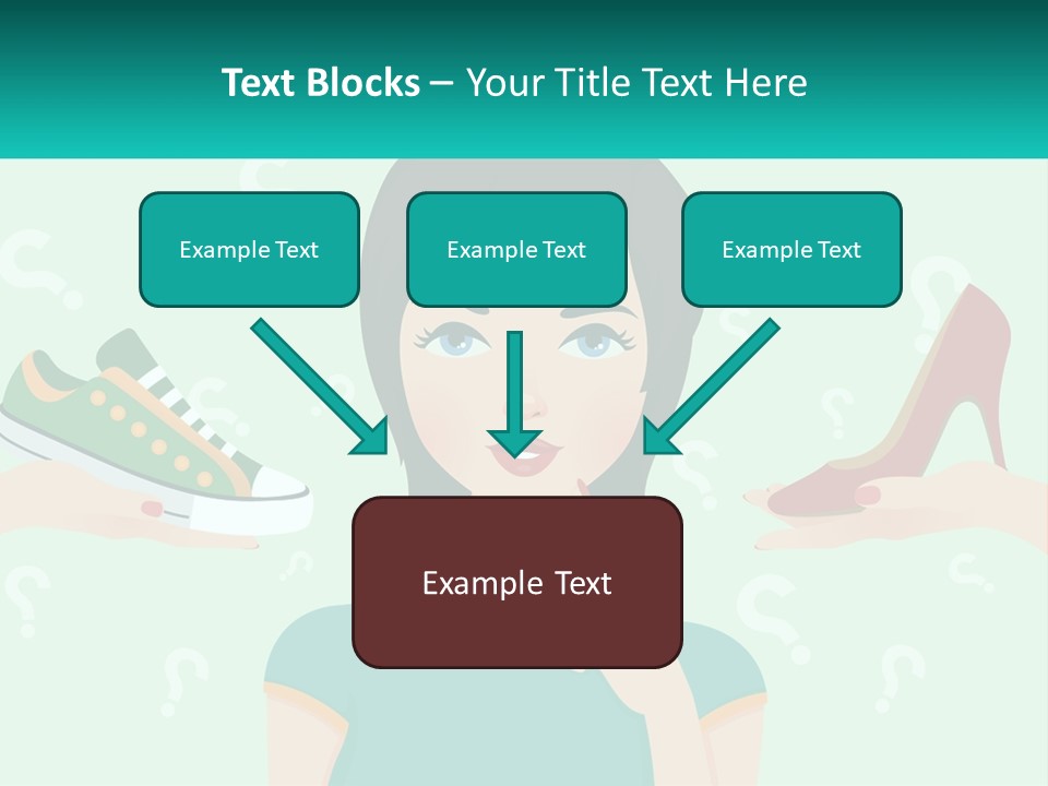 A Woman Holding A Shoe And A Question Mark PowerPoint Template
